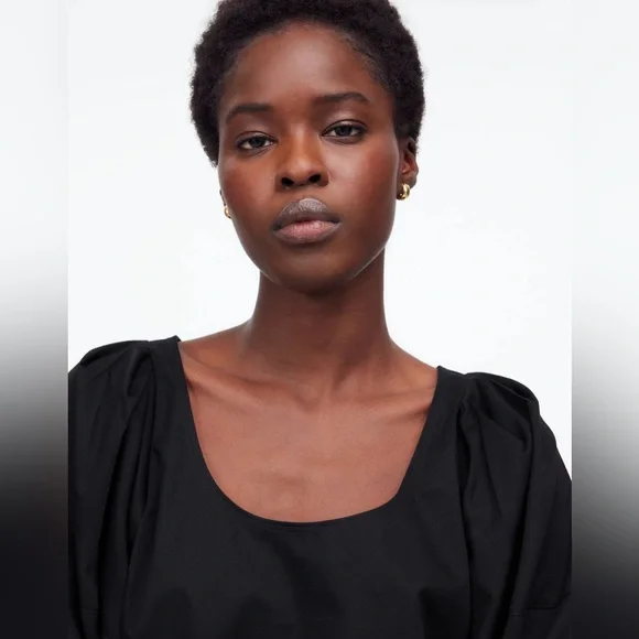 NWT Madewell Relaxed Scoopneck Short-Sleeve Top in black - Picture 4 of 13